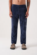 Relax Fit Beli Lastikli Kadife Pantolon