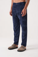 Relax Fit Beli Lastikli Kadife Pantolon