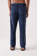 Relax Fit Beli Lastikli Kadife Pantolon