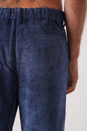 Relax Fit Beli Lastikli Kadife Pantolon