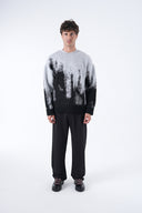 Şardonlu Bisiklet Yaka Degrade Desenli Kazak