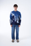 Şardonlu Bisiklet Yaka Degrade Desenli Kazak