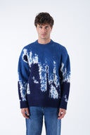 Şardonlu Bisiklet Yaka Degrade Desenli Kazak