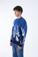 Şardonlu Bisiklet Yaka Degrade Desenli Kazak