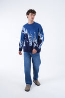 Şardonlu Bisiklet Yaka Degrade Desenli Kazak