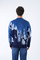 Şardonlu Bisiklet Yaka Degrade Desenli Kazak