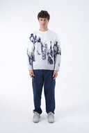 Şardonlu Bisiklet Yaka Degrade Desenli Kazak