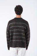 Şardonlu Çizgili Tüylü Triko Kazak