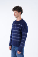 Şardonlu Çizgili Tüylü Triko Kazak