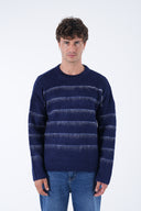 Şardonlu Çizgili Tüylü Triko Kazak