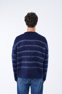 Şardonlu Çizgili Tüylü Triko Kazak