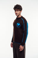 Şerit Detay Bisiklet Yaka Kazak