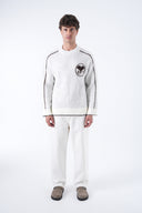 Şerit Detay Bisiklet Yaka Kazak