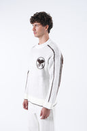 Şerit Detay Bisiklet Yaka Kazak