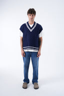 Şeritli V Yaka Süveter