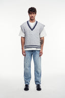 Şeritli V Yaka Süveter