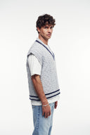 Şeritli V Yaka Süveter