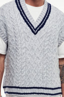 Şeritli V Yaka Süveter