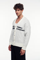 Yazı Baskılı Düğmeli Hırka