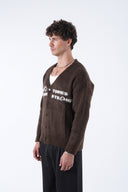 Yazı Baskılı Düğmeli Hırka