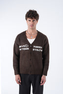 Yazı Baskılı Düğmeli Hırka