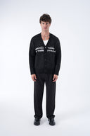 Yazı Baskılı Düğmeli Hırka