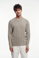 Yıkamalı Bisiklet Yaka Desenli Örgü Kazak