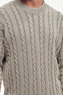 Yıkamalı Bisiklet Yaka Desenli Örgü Kazak