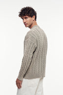 Yıkamalı Bisiklet Yaka Desenli Örgü Kazak