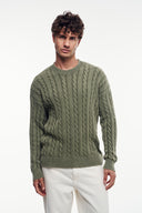 Yıkamalı Bisiklet Yaka Desenli Örgü Kazak