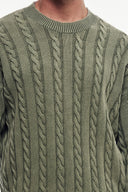 Yıkamalı Bisiklet Yaka Desenli Örgü Kazak