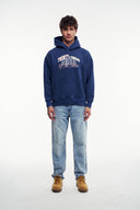 Yıkamalı Grafik Baskılı Kapüşonlu Sweatshirt