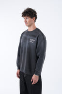 Yıkamalı Oversize Yazı Baskı Sweatshirt