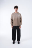 Yıkamalı Oversize Yazı Baskı Sweatshirt