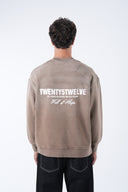 Yıkamalı Oversize Yazı Baskı Sweatshirt