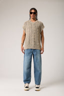 Yıkamalı Saç Örgü Triko Süveter