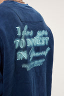 Yırtık Detaylı Yıkamalı Sweatshirt