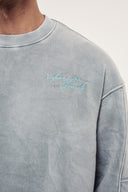 Yırtık Detaylı Yıkamalı Sweatshirt
