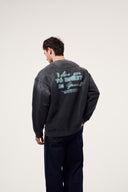 Yırtık Detaylı Yıkamalı Sweatshirt