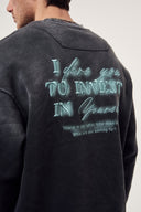 Yırtık Detaylı Yıkamalı Sweatshirt