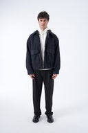 Yün Karışımlı Cepli Kaşe Mont