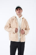 Yün Karışımlı Cepli Kaşe Mont