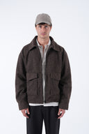 Yün Karışımlı Cepli Kaşe Mont