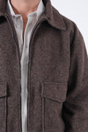 Yün Karışımlı Cepli Kaşe Mont