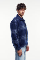 Yün Karışımlı Ekose Kaşe Mont