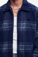 Yün Karışımlı Ekose Kaşe Mont