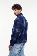 Yün Karışımlı Ekose Kaşe Mont