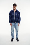 Yün Karışımlı Ekose Kaşe Mont