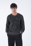 Yuvarlak Yaka Yıkamalı Örgü Kazak