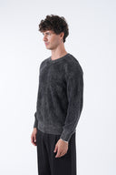 Yuvarlak Yaka Yıkamalı Örgü Kazak